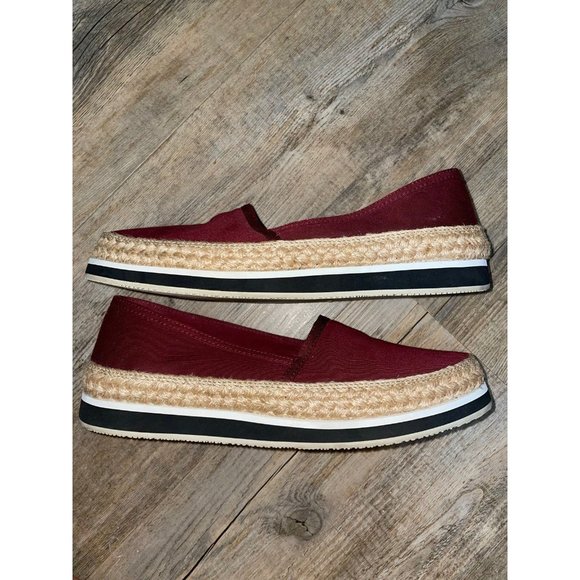 Prada Sport Womens Slide On Espadrille Flats Maroon - Picture 1 of 12